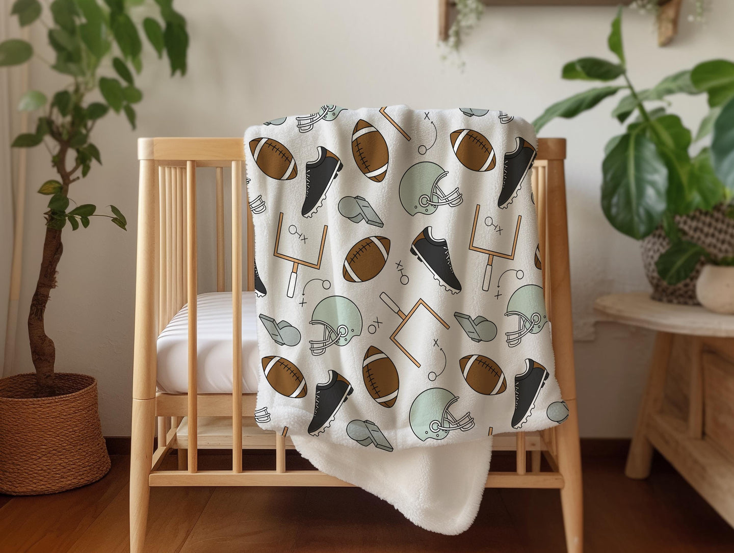 Personalized blanket for boys, Football blanket, football lover throw, birthday gift for him, custom name baby blanket, baby shower gift